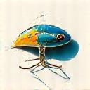 Icon of a fishing lure being painted.