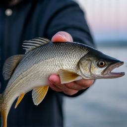 A customer with a nice walleye caught at dusk.